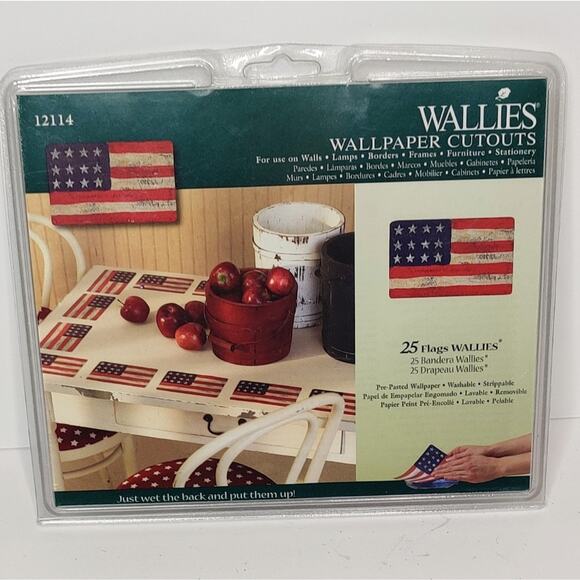 Flag Wallies Pre Pasted Wallpaper Cutouts 12114 Set of 25 Crafts Parades Books - Picture 12 of 12